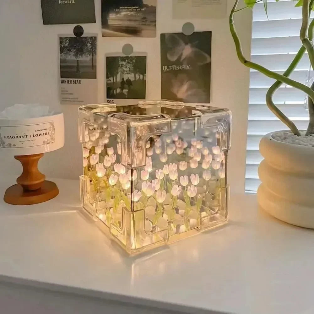 Charming Tulip Cube Night Light